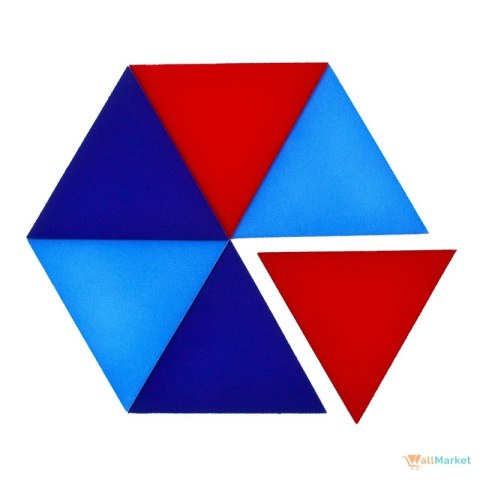 Panel akustyczny ścienny 3d WallMarket, Dekoracja ścienna 3d, Trójkąt czerwony 32 x 27,7 x 3,5 cm