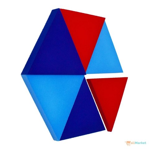 Panel akustyczny ścienny 3d WallMarket, Dekoracja ścienna 3d, Trójkąt czerwony 32 x 27,7 x 3,5 cm