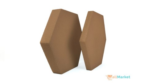 Panel akustyczny ścienny 3d WallMarket, Panel dekoracyjny 3d, Heksagon karmelowy 32 x 27,7 x 3,5 cm