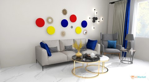 Akustyczne panele ścienne 3d WallMarket, Panel piankowy 3d, Koło cafe latte 32 x 32 x 2,5 cm