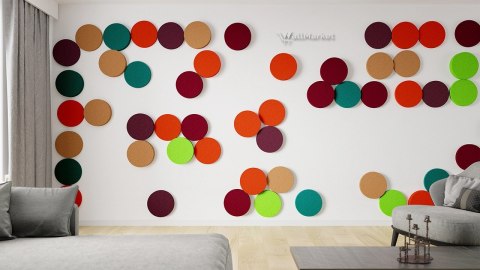 Panel akustyczny ścienny 3d WallMarket, Dekoracja na ścianę do salonu i biura 3d, Koło trawiasty 32 x 32 x 3,5 cm