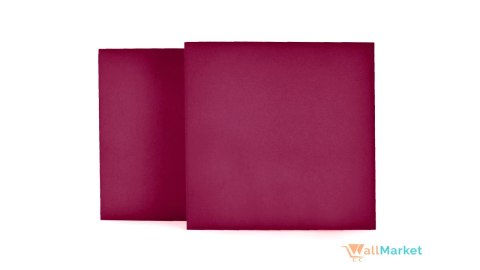 Panel akustyczny ścienny 3d WallMarket, Dekoracja na ścianę do salonu i biura 3d, Kwadrat bordowy 32 x 32 x 3,5 cm