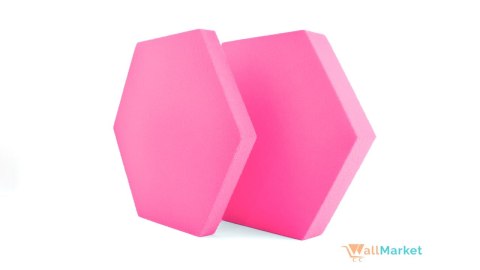 Panel akustyczny ścienny 3d WallMarket, Dekoracja ścienna 3d, Heksagon cukierkowy róż 32 x 27,7 x 4,5 cm