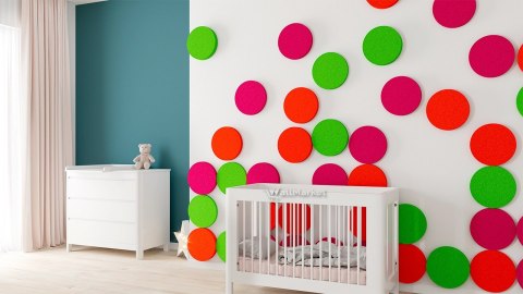 Panel akustyczny ścienny 3d WallMarket, Dekoracja ścienna 3d, Koło cukierkowy róż 32 x 32 x 2,5 cm