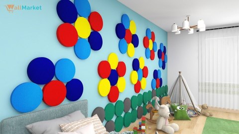 Panel akustyczny ścienny 3d WallMarket, Dekoracja ścienna 3d, Koło cukierkowy róż 32 x 32 x 2,5 cm