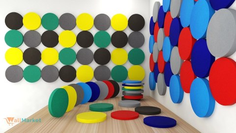 Panel akustyczny ścienny 3d WallMarket, Dekoracja ścienna 3d, Koło cukierkowy róż 32 x 32 x 2,5 cm
