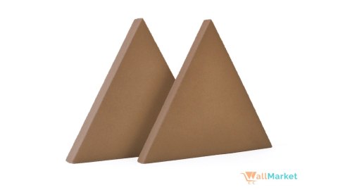 Wygłuszający panel ścienny 3d WallMarket, Panel akustyczny dekoracyjny 3d, Trójkąt karmelowy 32 x 27,7 x 2,5 cm