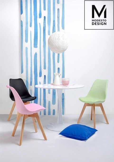 MODESTO stół TULIP FI 90 biały - MDF, podstawa metalowa MODESTO stół TULIP FI 90 biały - MDF, podstawa metalowa