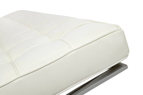 Sofa dwuosobowa BARCELON PRESTIGE PLUS biała - włoska skóra naturalna, stal Sofa dwuosobowa BARCELON PRESTIGE PLUS biała - włoska skóra naturalna, stal