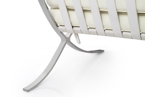 Sofa dwuosobowa BARCELON PRESTIGE PLUS biała - włoska skóra naturalna, stal Sofa dwuosobowa BARCELON PRESTIGE PLUS biała - włoska skóra naturalna, stal