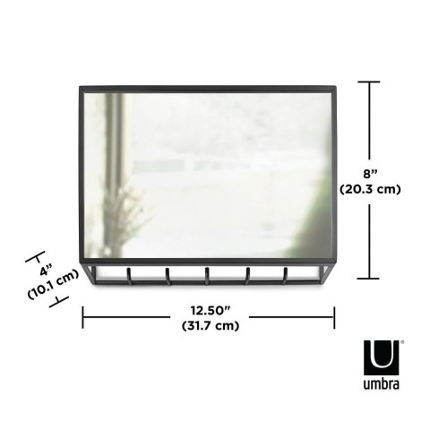 UMBRA organizer ścienny z lustrem CUBIKO czarny UMBRA organizer ścienny z lustrem CUBIKO czarny