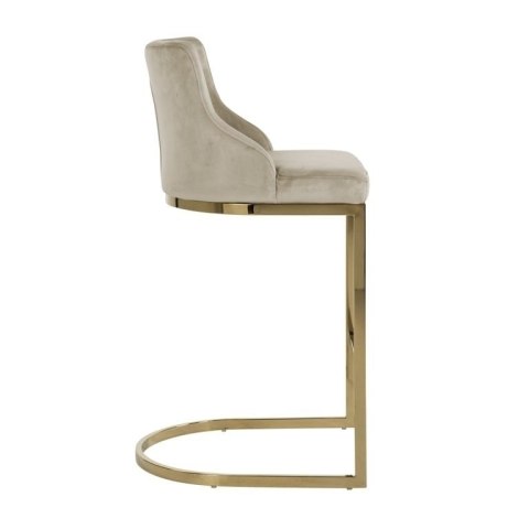 RICHMOND krzesło barowe BOLTON 75 khaki - welur, złota podstawa RICHMOND krzesło barowe BOLTON 75 khaki - welur, złota podstawa