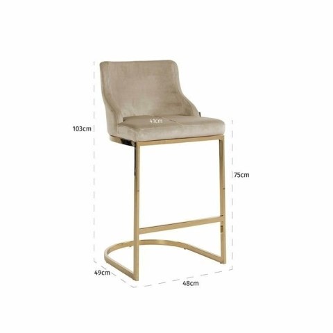 RICHMOND krzesło barowe BOLTON 75 khaki - welur, złota podstawa RICHMOND krzesło barowe BOLTON 75 khaki - welur, złota podstawa