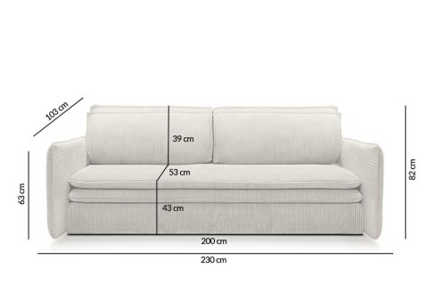 Sofa SENSE SLIM z funkcją spania - I grupa tkanin