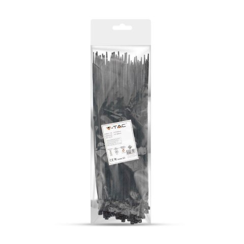 Opaska Zaciskowa V-TAC 4.5x300mm Czarna 22kg Nylon66 (Opak. 100szt) Opaska Zaciskowa V-TAC 4.5x300mm Czarna 22kg Nylon66 (Opak. 100szt)