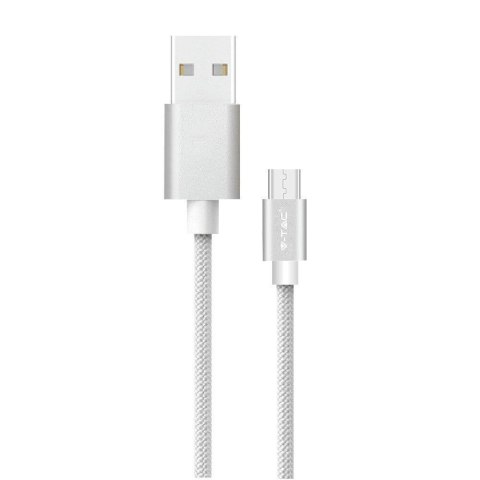 Przewód USB V-TAC Typ C 1M Srebrny Seria Platinum VT-5334 Przewód USB V-TAC Typ C 1M Srebrny Seria Platinum VT-5334