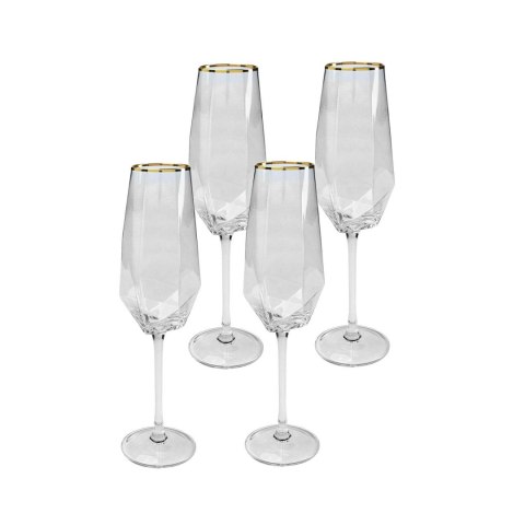 KARE komplet 4 kieliszków do szampana DIAMOND RIM 360 ml KARE komplet 4 kieliszków do szampana DIAMOND RIM 360 ml