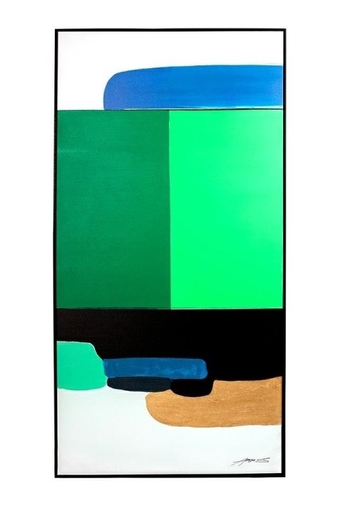 KARE obraz ABSTRACT SHAPES GREEN 73x143 cm KARE obraz ABSTRACT SHAPES GREEN 73x143 cm