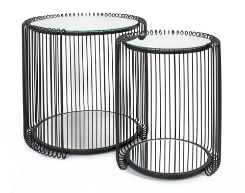 KARE zestaw stolików WIRE DOUBLE II czarny KARE zestaw stolików WIRE DOUBLE II czarny