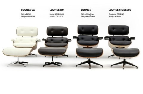 Fotel LOUNGE VA PREMIUM czarny / orzech z podnóżkiem Fotel LOUNGE VA PREMIUM czarny / orzech z podnóżkiem
