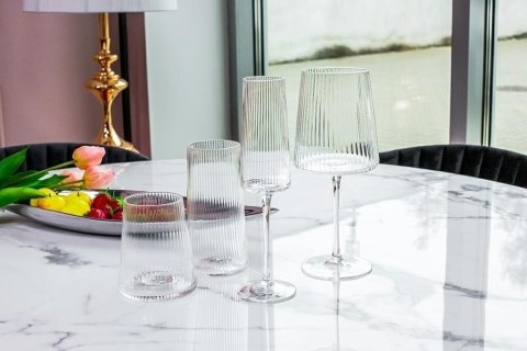 KARE komplet 4 szklanek RIFFLE 440ml transparentny KARE komplet 4 szklanek RIFFLE 440ml transparentny