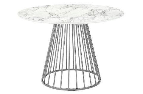 Stół GLAM MARBLE 110 - MDF, chromowana podstawa Stół GLAM MARBLE 110 - MDF, chromowana podstawa