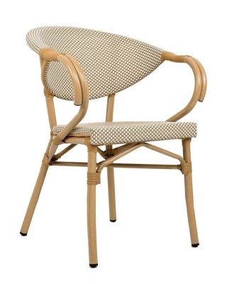 Krzesło ogrodowe CAFE BISTRO PARIS ARM jasnobrązowe rattan
