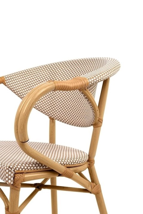Krzesło ogrodowe CAFE BISTRO PARIS ARM jasnobrązowe rattan