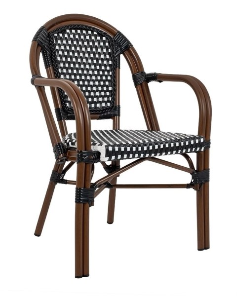 Krzesło ogrodowe CAFE PARIS ARM brązowe rattan