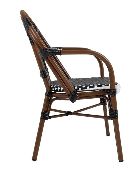 Krzesło ogrodowe CAFE PARIS ARM brązowe rattan