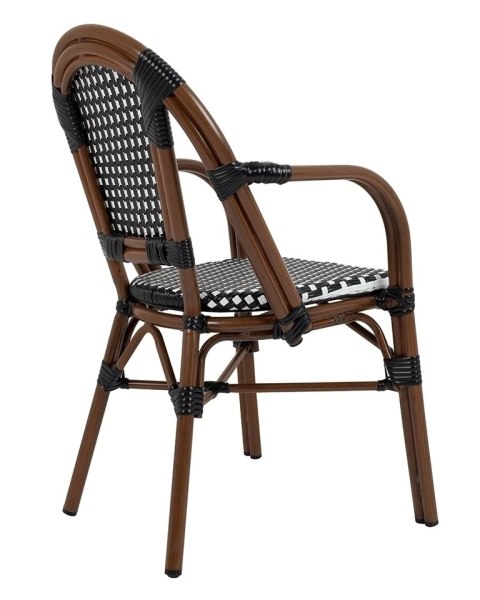 Krzesło ogrodowe CAFE PARIS ARM brązowe rattan
