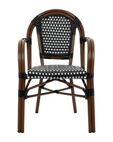 Krzesło ogrodowe CAFE PARIS ARM brązowe rattan