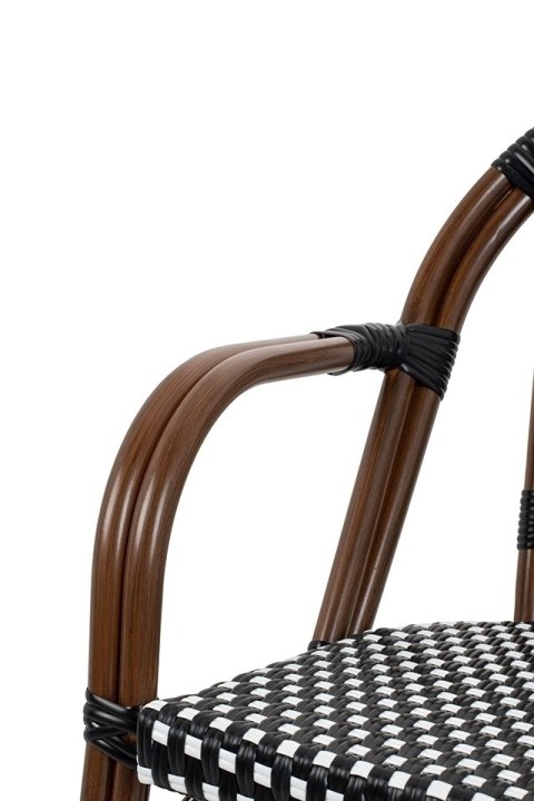 Krzesło ogrodowe CAFE PARIS ARM brązowe rattan