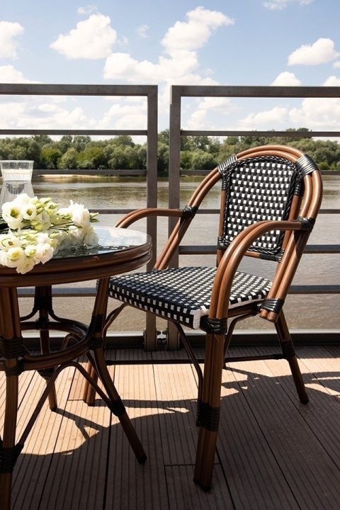 Krzesło ogrodowe CAFE PARIS ARM brązowe rattan