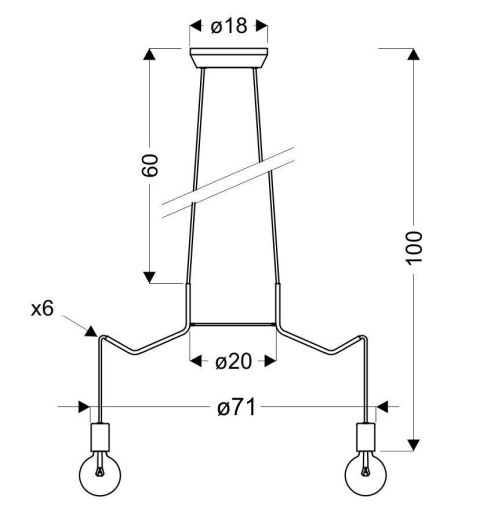 BASSO LAMPA WISZĄCA 6X40W E27 CZARNY MATOWY BASSO LAMPA WISZĄCA 6X40W E27 CZARNY MATOWY