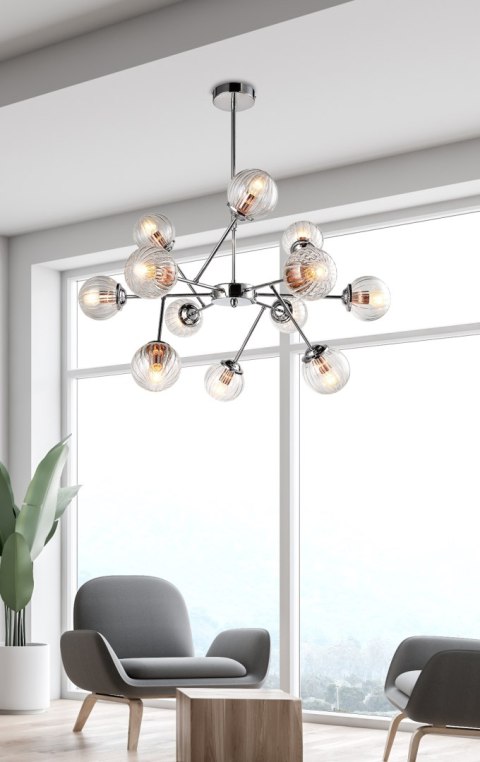BEST LAMPA WISZĄCA 12X40W E14 CHROM+MIEDŹ