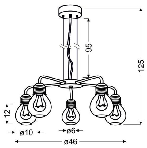 GLIVA LAMPA WISZĄCA 5X60W E27 CHROM (BEZ ŻARÓWEK) GLIVA LAMPA WISZĄCA 5X60W E27 CHROM (BEZ ŻARÓWEK)