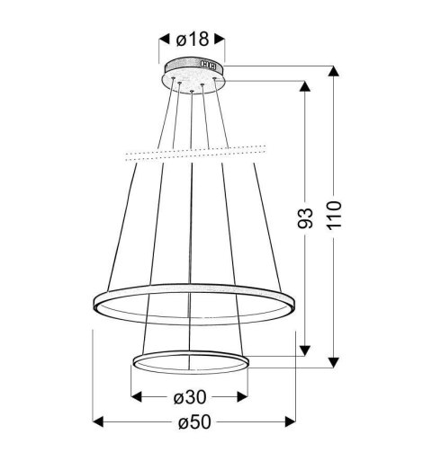 LUNE LAMPA WISZĄCA 50 OKRĄGŁY PODWÓJNY 40W LED 4000K CHROM LUNE LAMPA WISZĄCA 50 OKRĄGŁY PODWÓJNY 40W LED 4000K CHROM