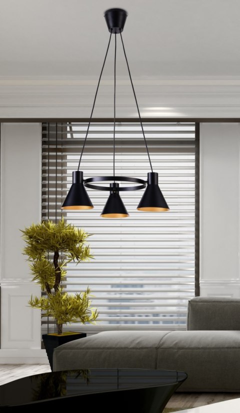 MORE LAMPA WISZĄCA 3X40W E27 CZARNY MATOWY