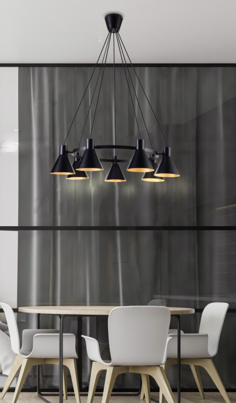 MORE LAMPA WISZĄCA 7X40W E27 CZARNY MATOWY MORE LAMPA WISZĄCA 7X40W E27 CZARNY MATOWY