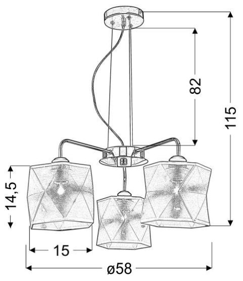NOSJA LAMPA WISZĄCA 3X40W E27 CHROM NOSJA LAMPA WISZĄCA 3X40W E27 CHROM