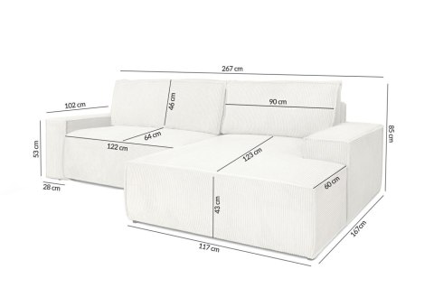 Narożnik PILLOW M prawy z funkcją spania zielony