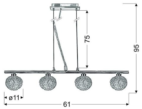 SPHERE LAMPA WISZĄCA 4X40W G9 CHROM SPHERE LAMPA WISZĄCA 4X40W G9 CHROM