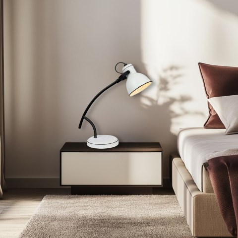 ZUMBA LAMPKA GABINETOWA SZTYCA SKOS 1X40W E14 BIAŁY+CZARNY