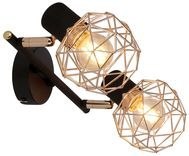ACROBAT LAMPA SUFITOWA LISTWA 2X40W E14 CZARNY KLOSZ ZŁOTY ACROBAT LAMPA SUFITOWA LISTWA 2X40W E14 CZARNY KLOSZ ZŁOTY