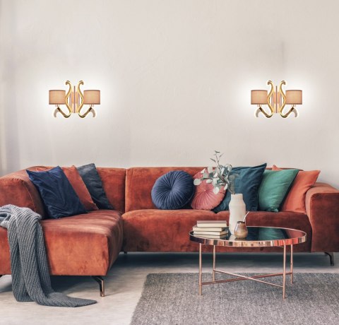 AMBROSIA 3 LAMPA KINKIET 2X40W E14 + 12,3W LED MIEDZIANY AMBROSIA 3 LAMPA KINKIET 2X40W E14 + 12,3W LED MIEDZIANY