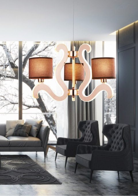 AMBROSIA 3 LAMPA WISZĄCA 3X40W E14 + 18,4W LED MIEDZIANY AMBROSIA 3 LAMPA WISZĄCA 3X40W E14 + 18,4W LED MIEDZIANY