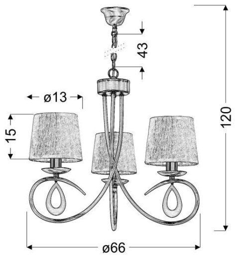 ARNIKA LAMPA WISZĄCA 3X40W E14 CHROM / BIAŁY ARNIKA LAMPA WISZĄCA 3X40W E14 CHROM / BIAŁY