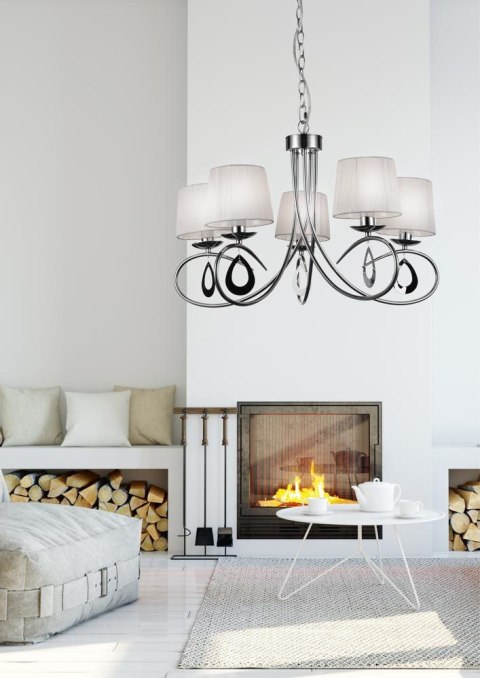 ARNIKA LAMPA WISZĄCA 5X40W E14 CHROM / BIAŁY ARNIKA LAMPA WISZĄCA 5X40W E14 CHROM / BIAŁY
