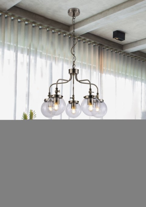 BALLET LAMPA WISZĄCA 5X40W E27 PATYNOWY BALLET LAMPA WISZĄCA 5X40W E27 PATYNOWY